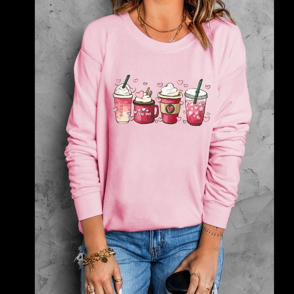 Valentines sweet drinks graphic sweater for pin - Picture 2 of 8
